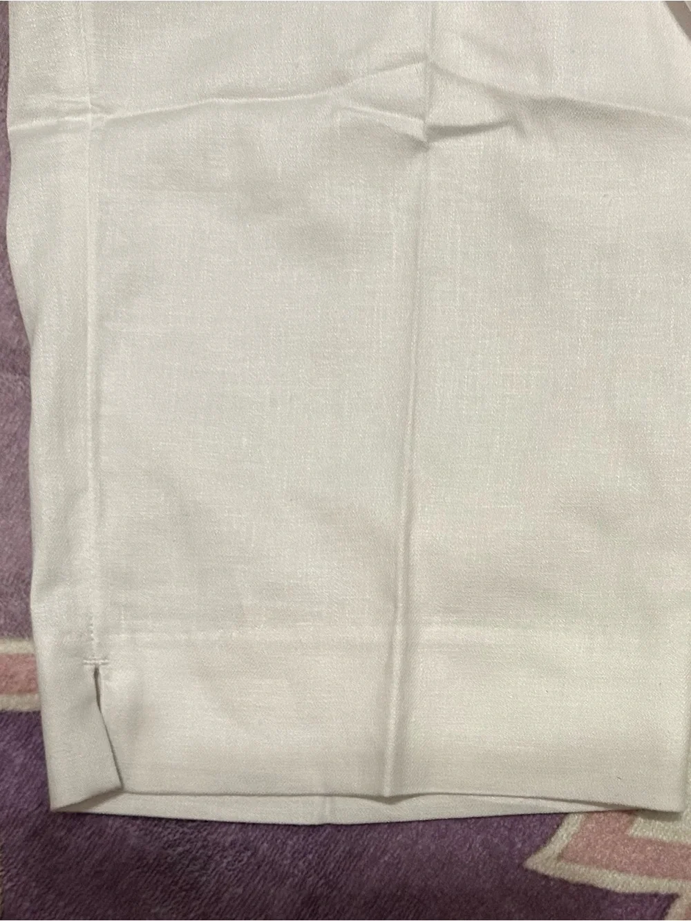 White Linen High Rise Slim Pants